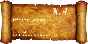 Móricz Árpád névjegykártya