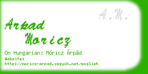arpad moricz business card